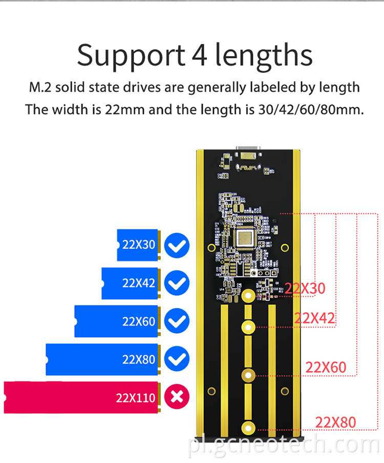 M.2 SSD OBUDOWA ALUMINUM 10 GBPS M.2 OBUDOWANIE M.2 SSD Enclosure Aluminum 10Gbps M.2 Enclosure
